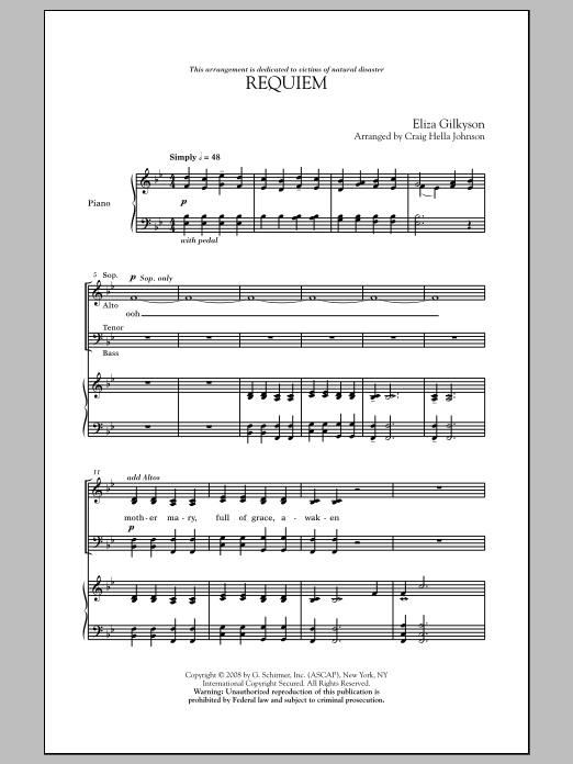 Craig Hella Johnson Requiem sheet music notes and chords. Download Printable PDF.