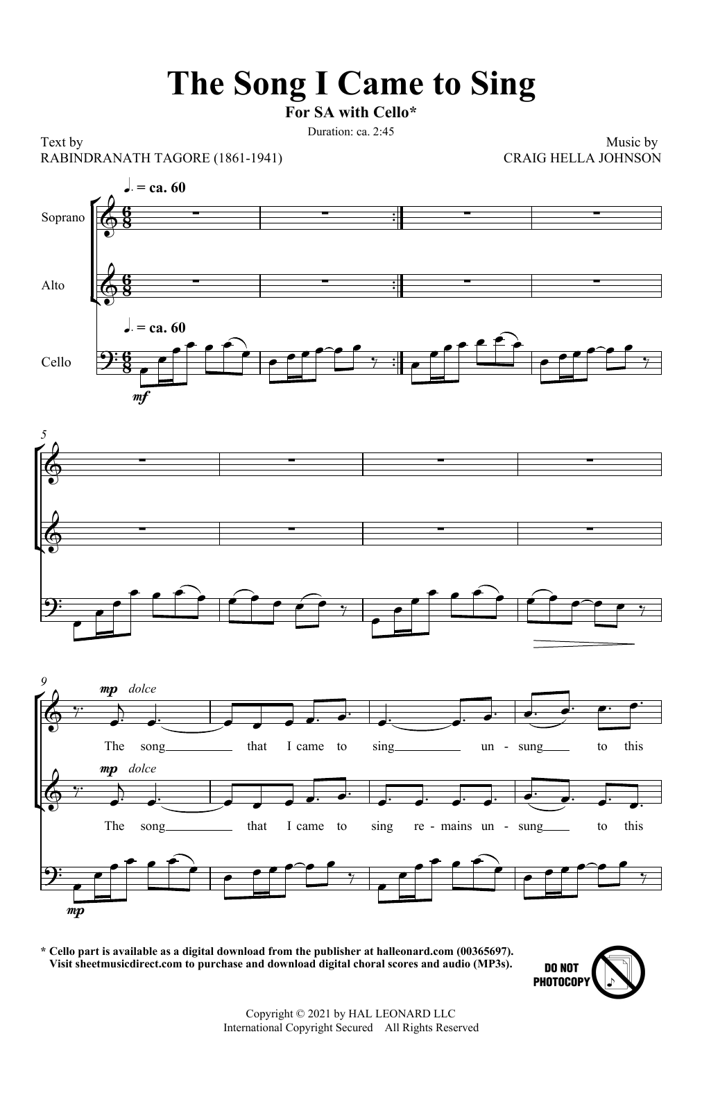 Craig Hella Johnson The Song I Came To Sing sheet music notes and chords. Download Printable PDF.