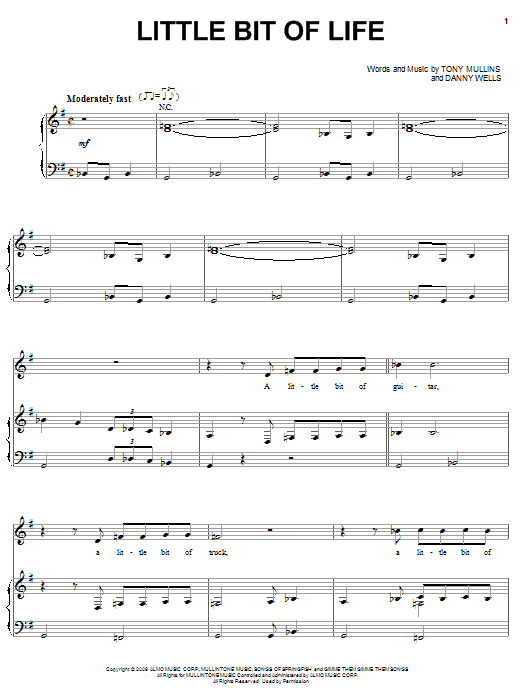 Craig Morgan Little Bit Of Life sheet music notes and chords arranged for Piano, Vocal & Guitar Chords (Right-Hand Melody)