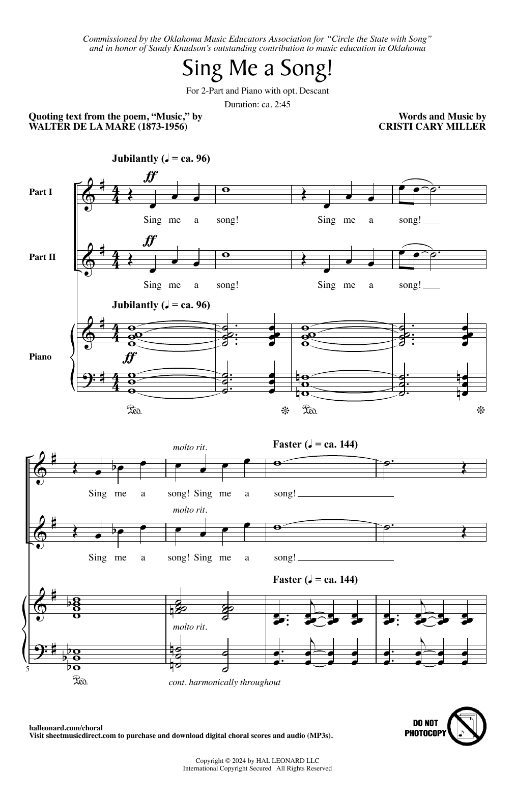 Cristi Cary Miller Sing Me A Song! sheet music notes and chords. Download Printable PDF.