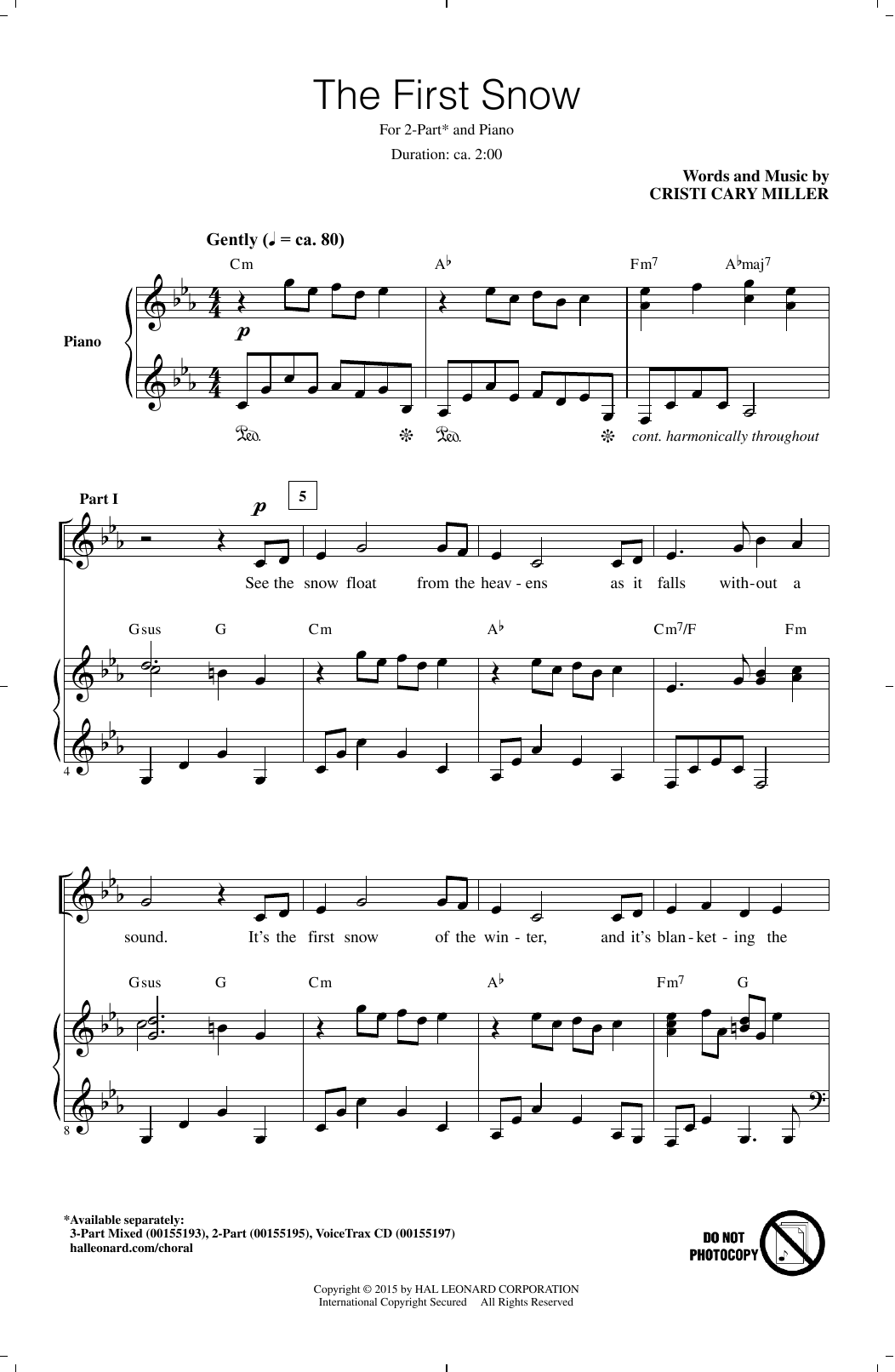 Cristi Cary Miller The First Snow sheet music notes and chords. Download Printable PDF.