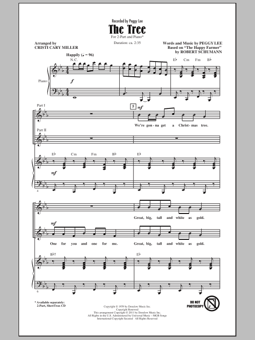 Peggy Lee The Tree (arr. Cristi Cary Miller) sheet music notes and chords. Download Printable PDF.