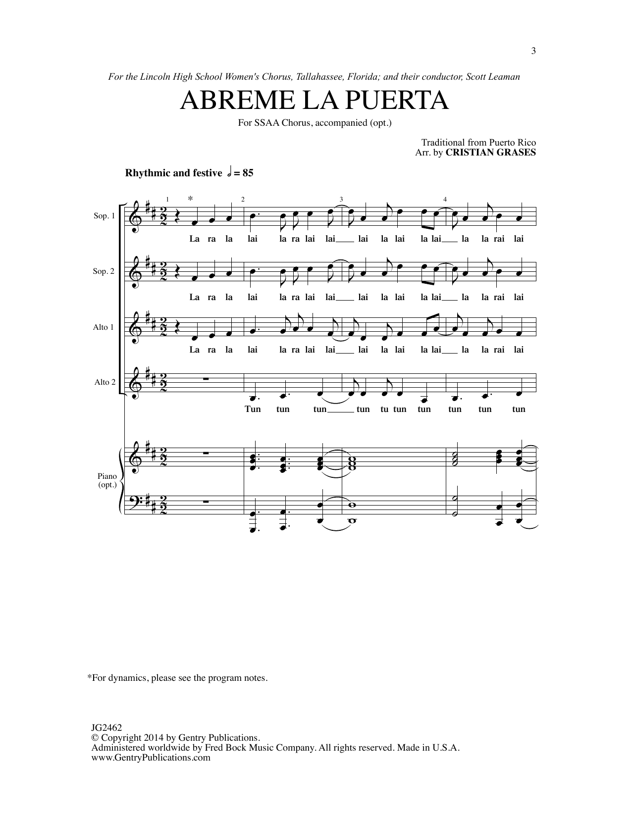 Cristian Grases Abreme La Puerta sheet music notes and chords. Download Printable PDF.