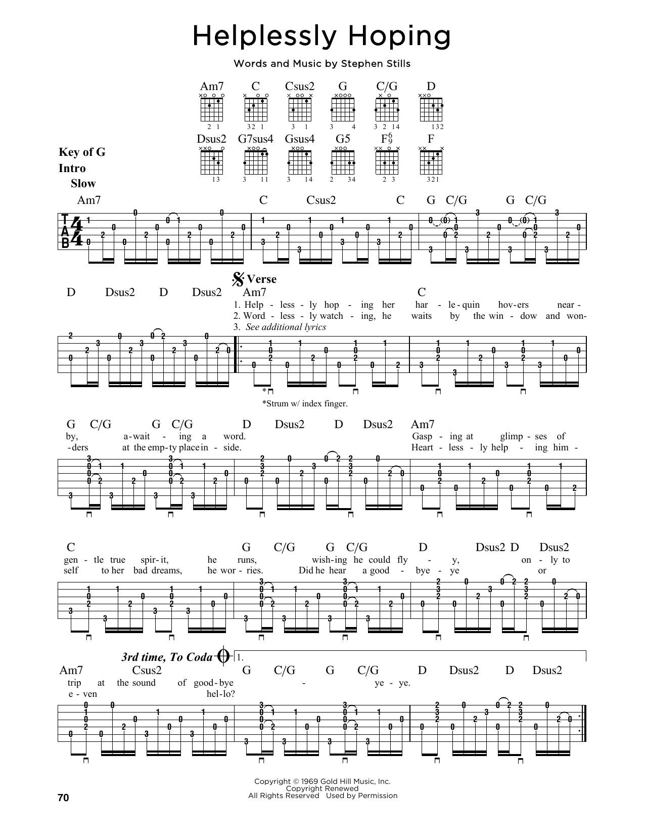 Crosby, Stills and Nash Helplessly Hoping sheet music notes and chords. Download Printable PDF.