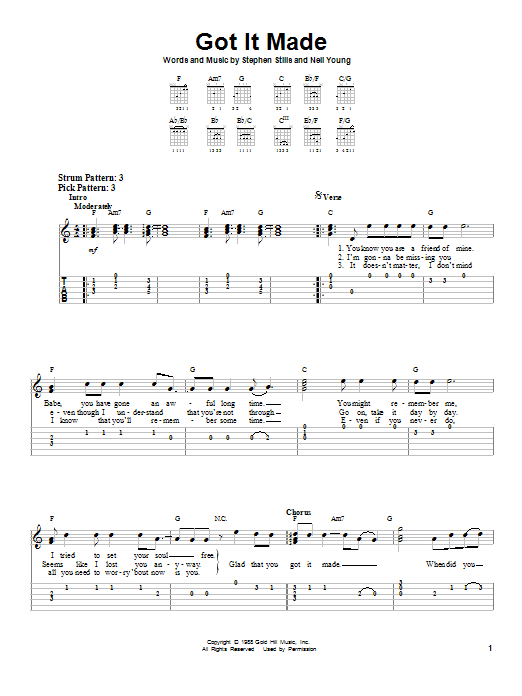 Crosby, Stills & Nash Got It Made sheet music notes and chords. Download Printable PDF.