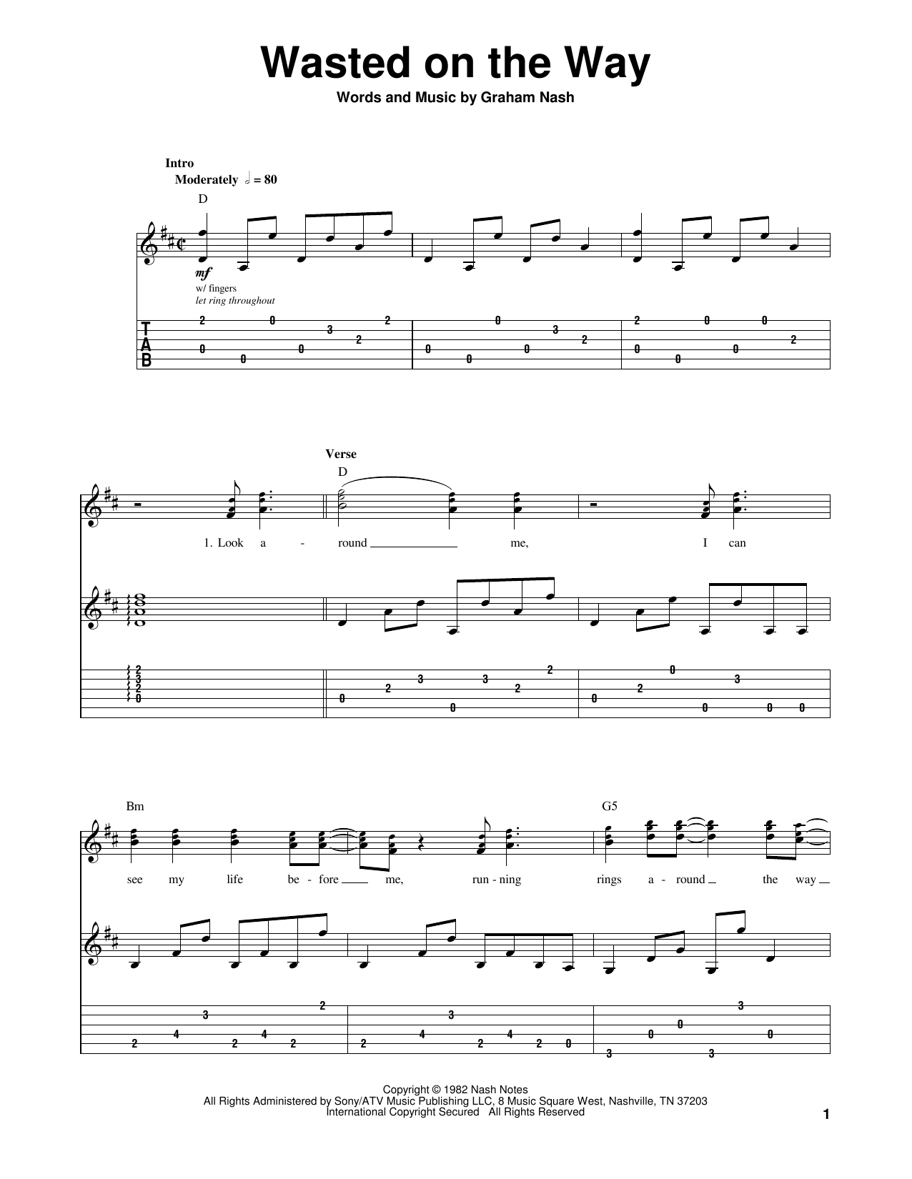 Crosby, Stills & Nash Wasted On The Way sheet music notes and chords. Download Printable PDF.