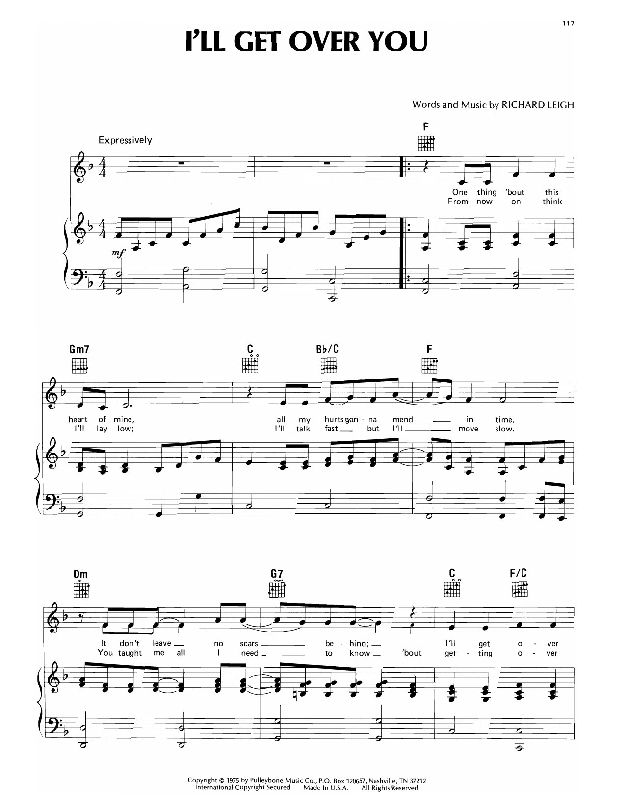 Crystal Gayle I'll Get Over You sheet music notes and chords. Download Printable PDF.