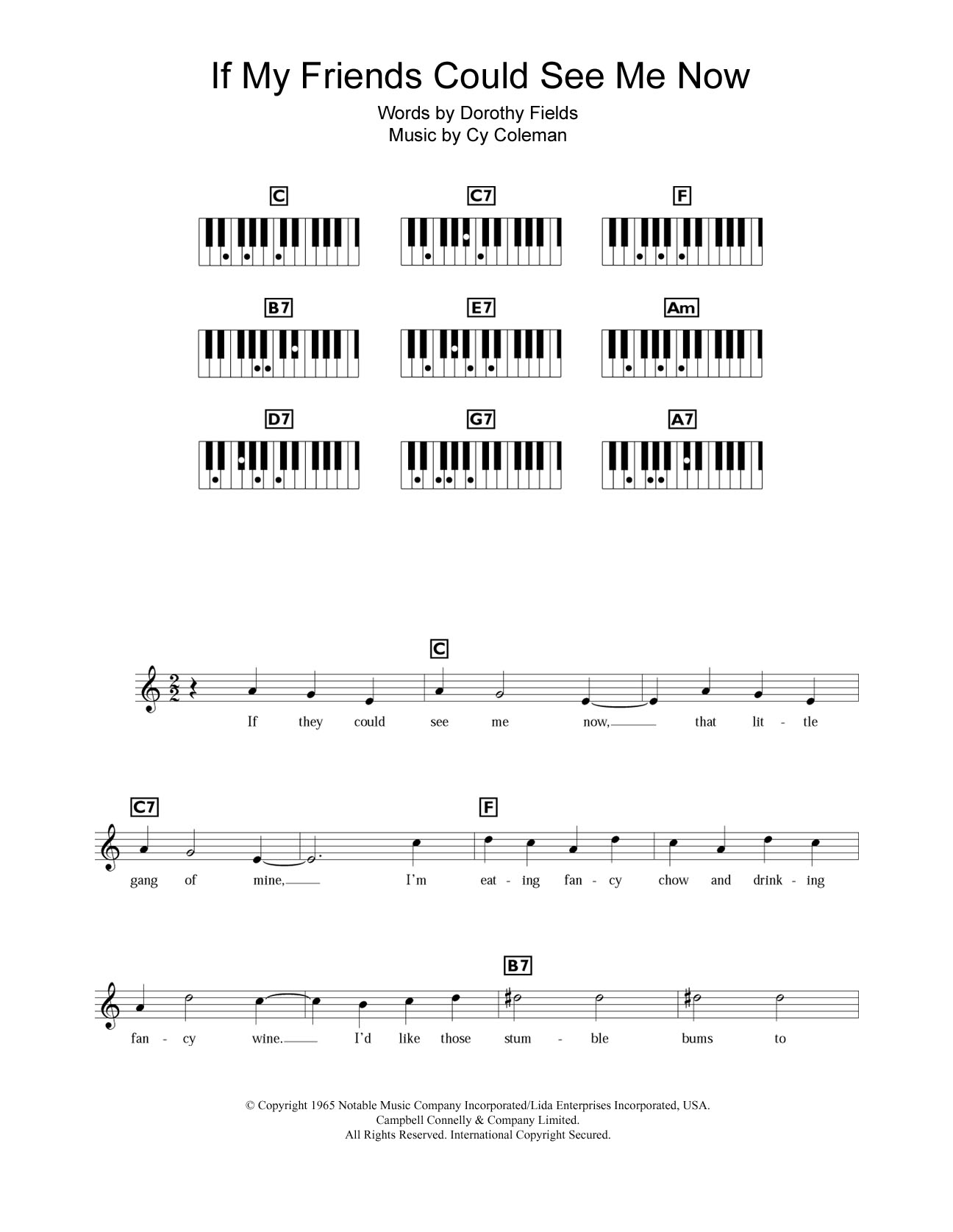 Cy Coleman If My Friends Could See Me Now (from Sweet Charity) sheet music notes and chords. Download Printable PDF.