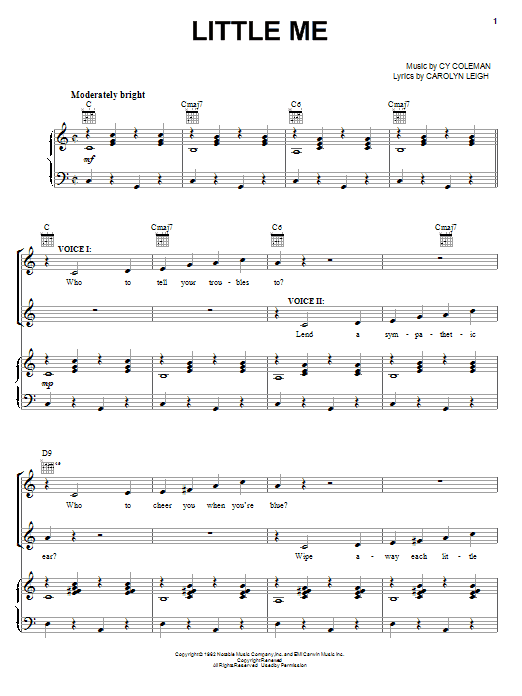 Cy Coleman Little Me sheet music notes and chords. Download Printable PDF.