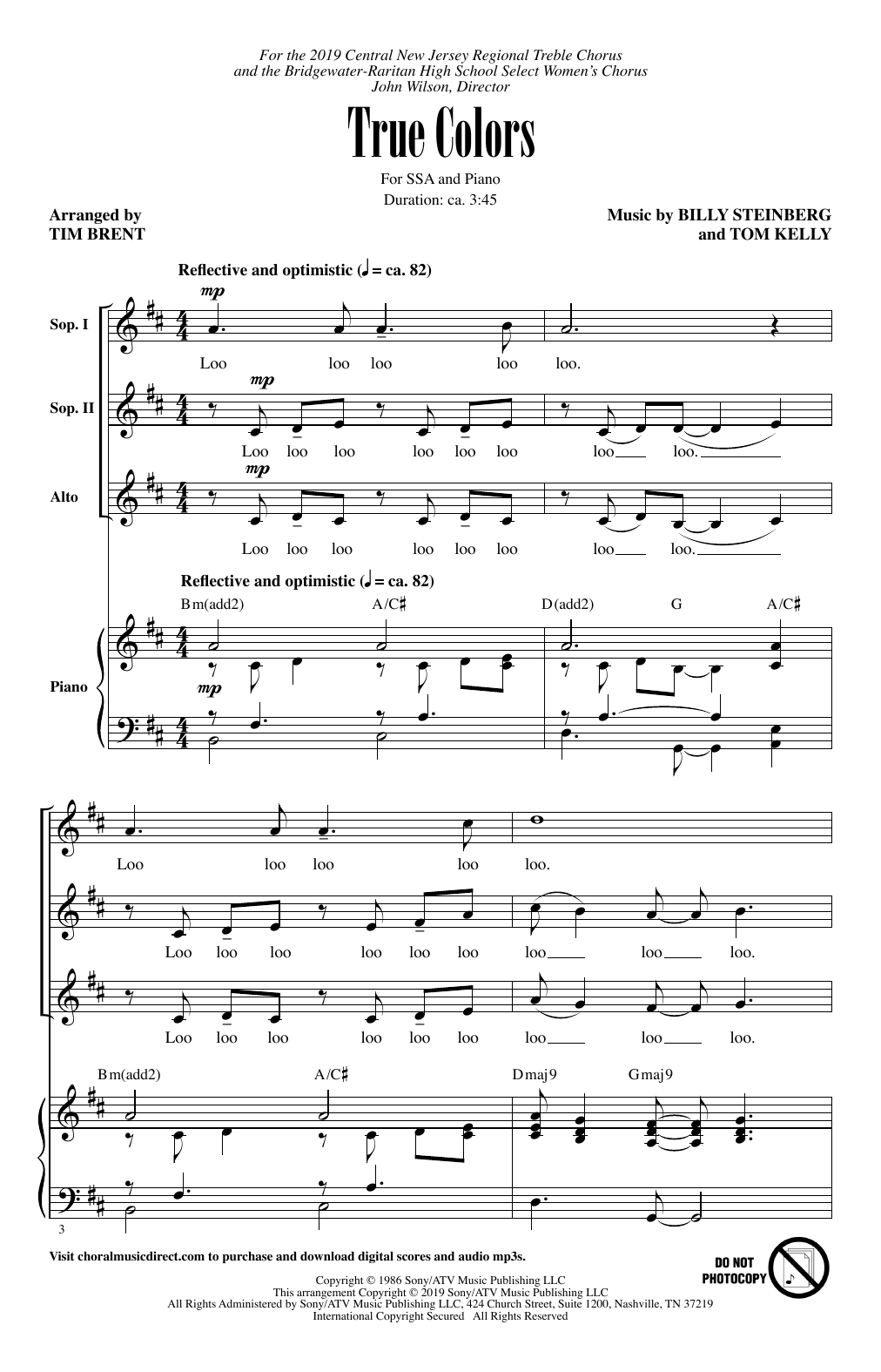 Learn to play Cyndi Lauper True Colors (arr. Tim Brent) sheet music for SATB Choir in minutes. Price: 3.9900$ Cyndi Lauper True Colors (arr. Tim Brent) sheet music notes and chords arranged for SATB Choir