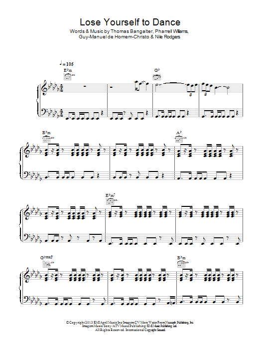 Daft Punk Lose Yourself To Dance sheet music notes and chords. Download Printable PDF.