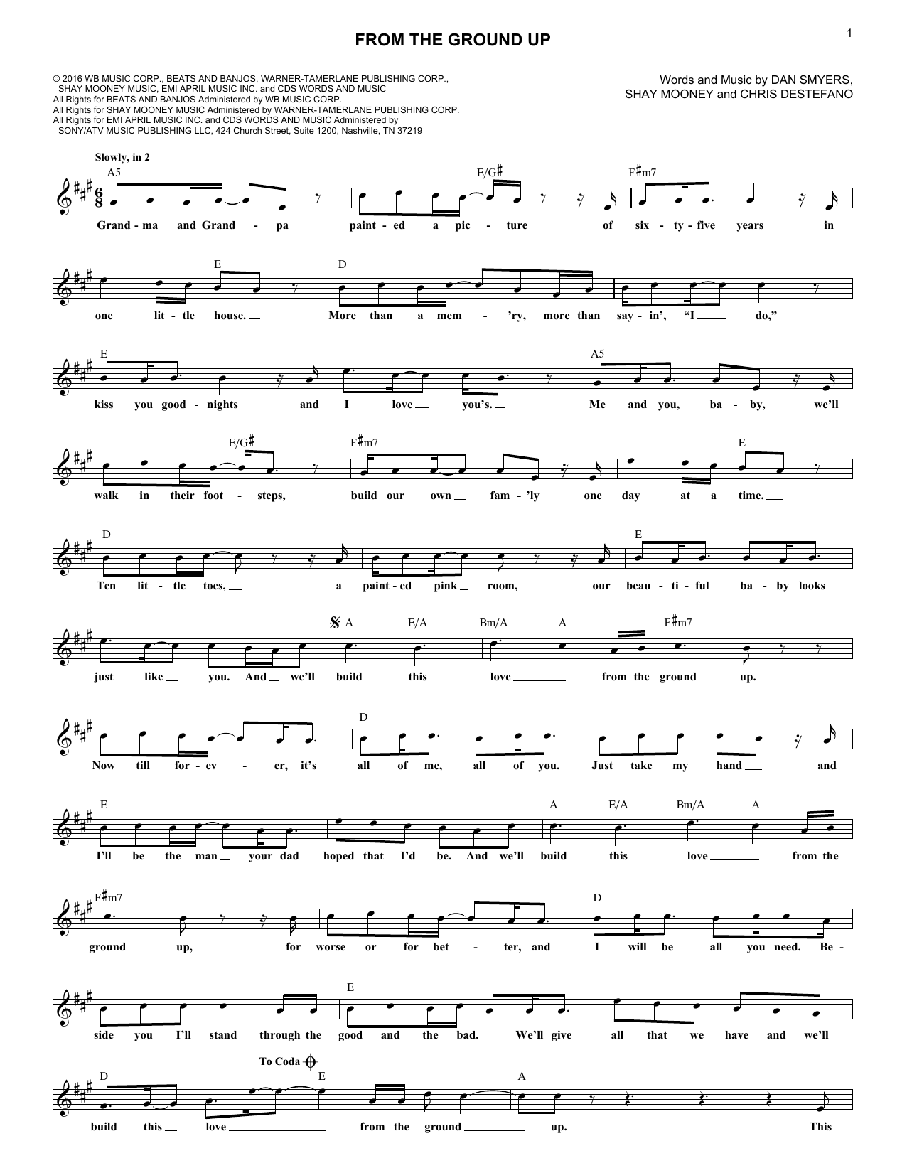 Dan + Shay From The Ground Up sheet music notes and chords. Download Printable PDF.