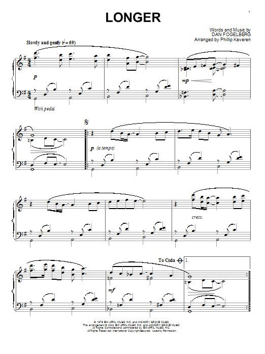 Learn to play Dan Fogelberg Longer sheet music for Piano Solo in minutes. Price: 7.8900$ Dan Fogelberg Longer sheet music notes and chords arranged for Piano Solo