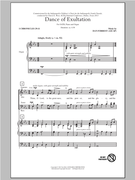 Dan Forrest Dance Of Exultation sheet music notes and chords arranged for SATB Choir