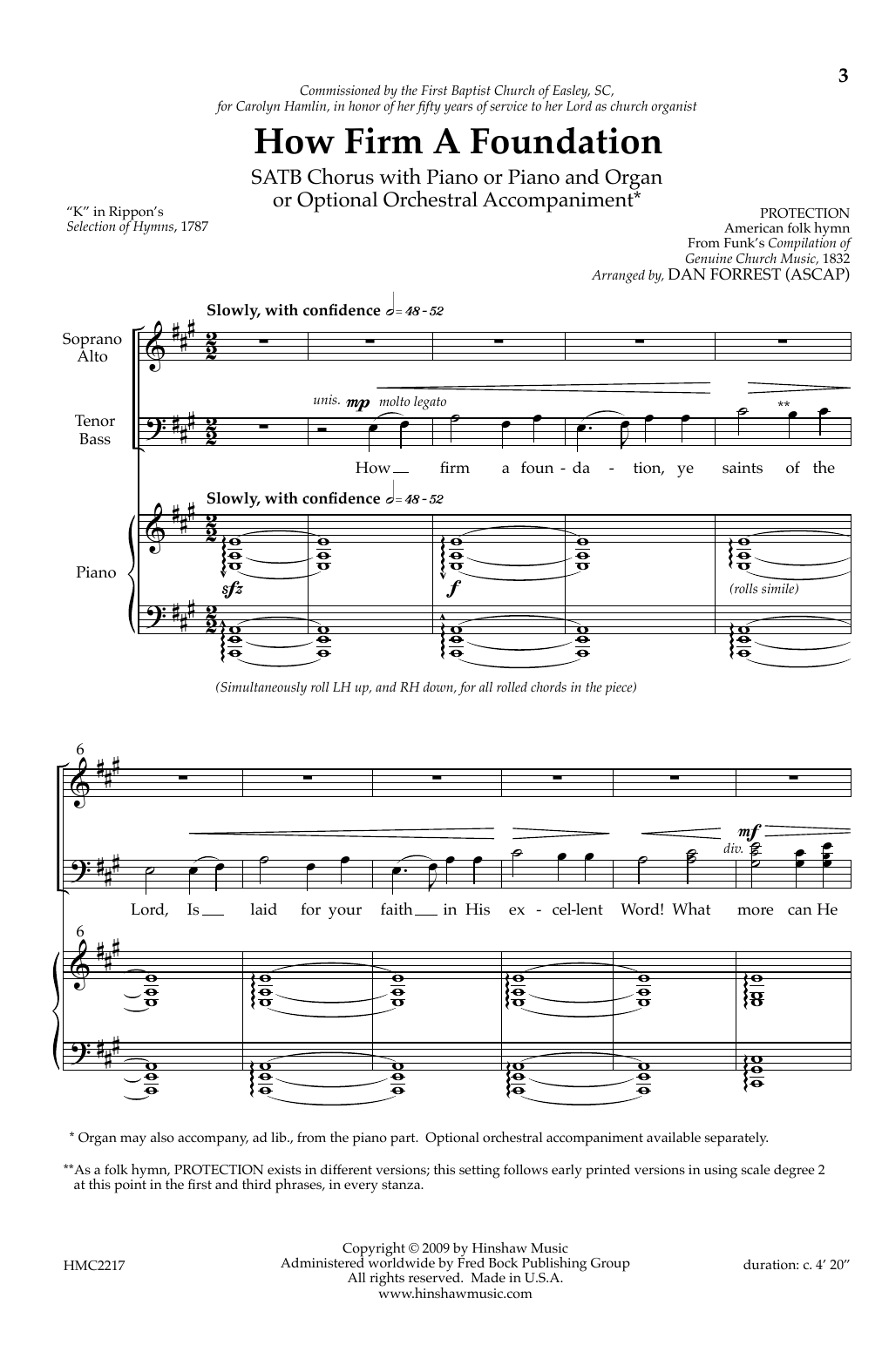 Learn to play Dan Forrest How Firm A Foundation sheet music for SATB Choir in minutes. Price: 3.9900$ Dan Forrest How Firm A Foundation sheet music notes and chords arranged for SATB Choir