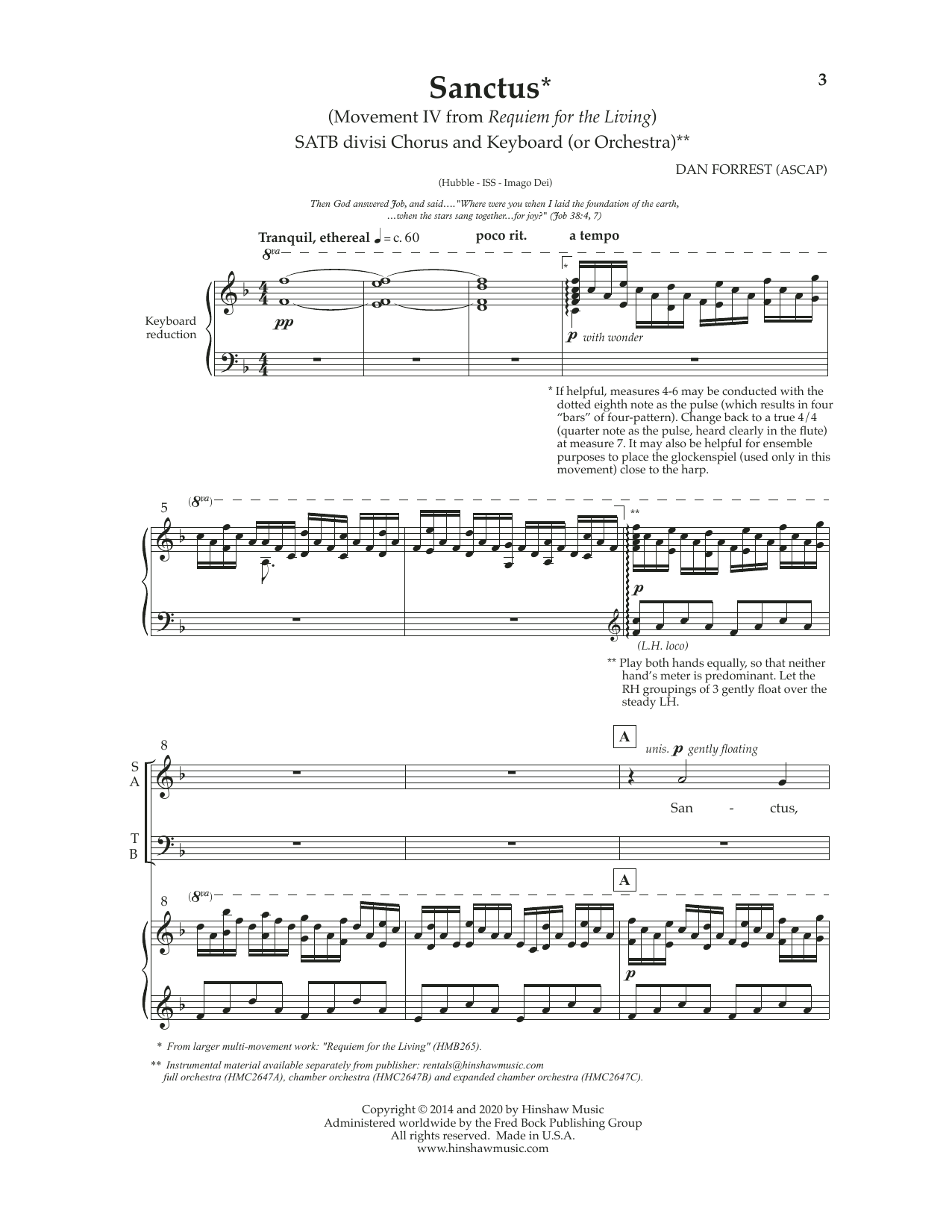 Dan Forrest Sanctus (from Requiem For The Living) sheet music notes and chords. Download Printable PDF.