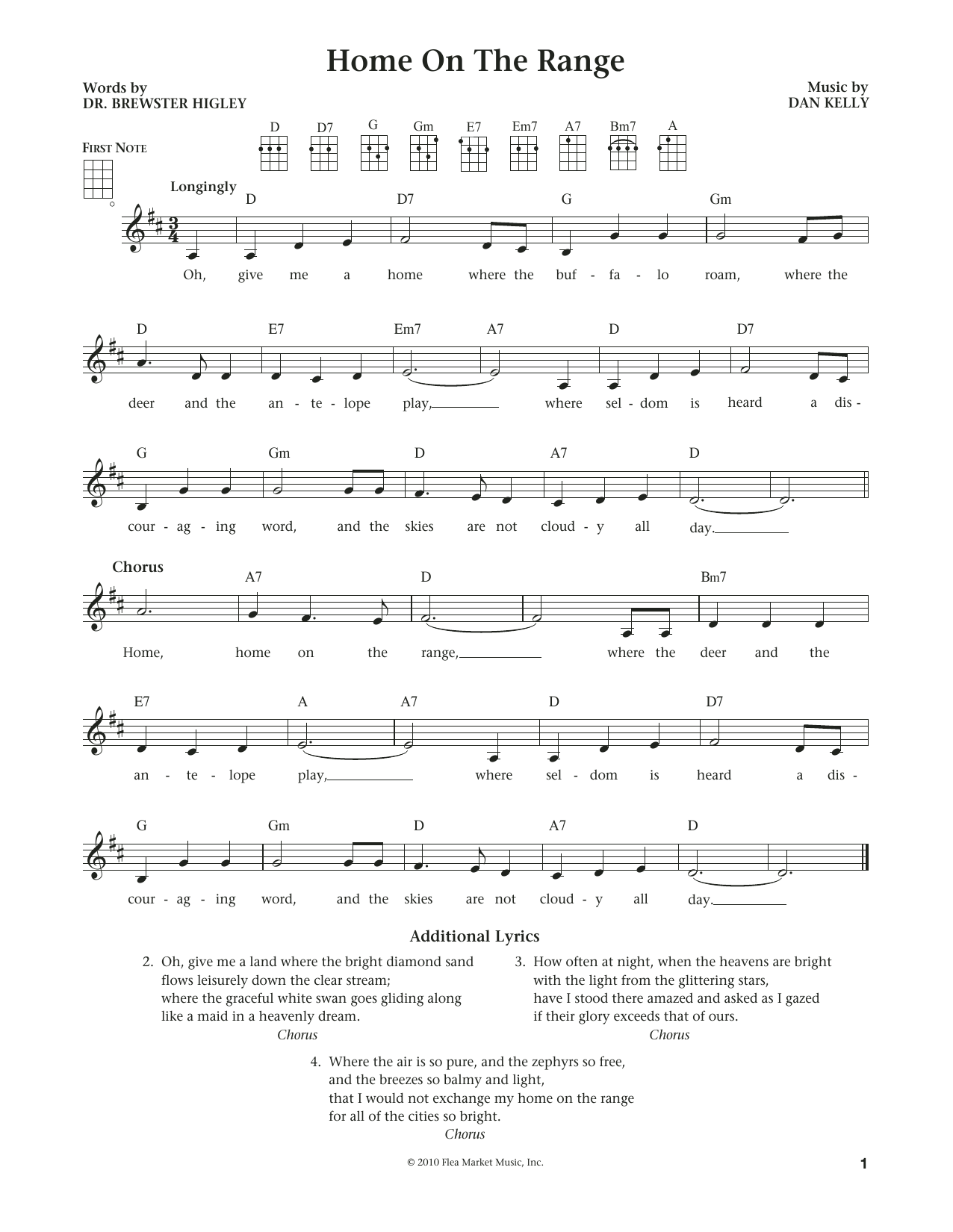 Learn to play Dan Kelly Home On The Range (from The Daily Ukulele) (arr. Liz and Jim Beloff) sheet music for Ukulele in minutes. Price: 5.9900$ Dan Kelly Home On The Range (from The Daily Ukulele) (arr. Liz and Jim Beloff) sheet music notes and chords arranged for Ukulele