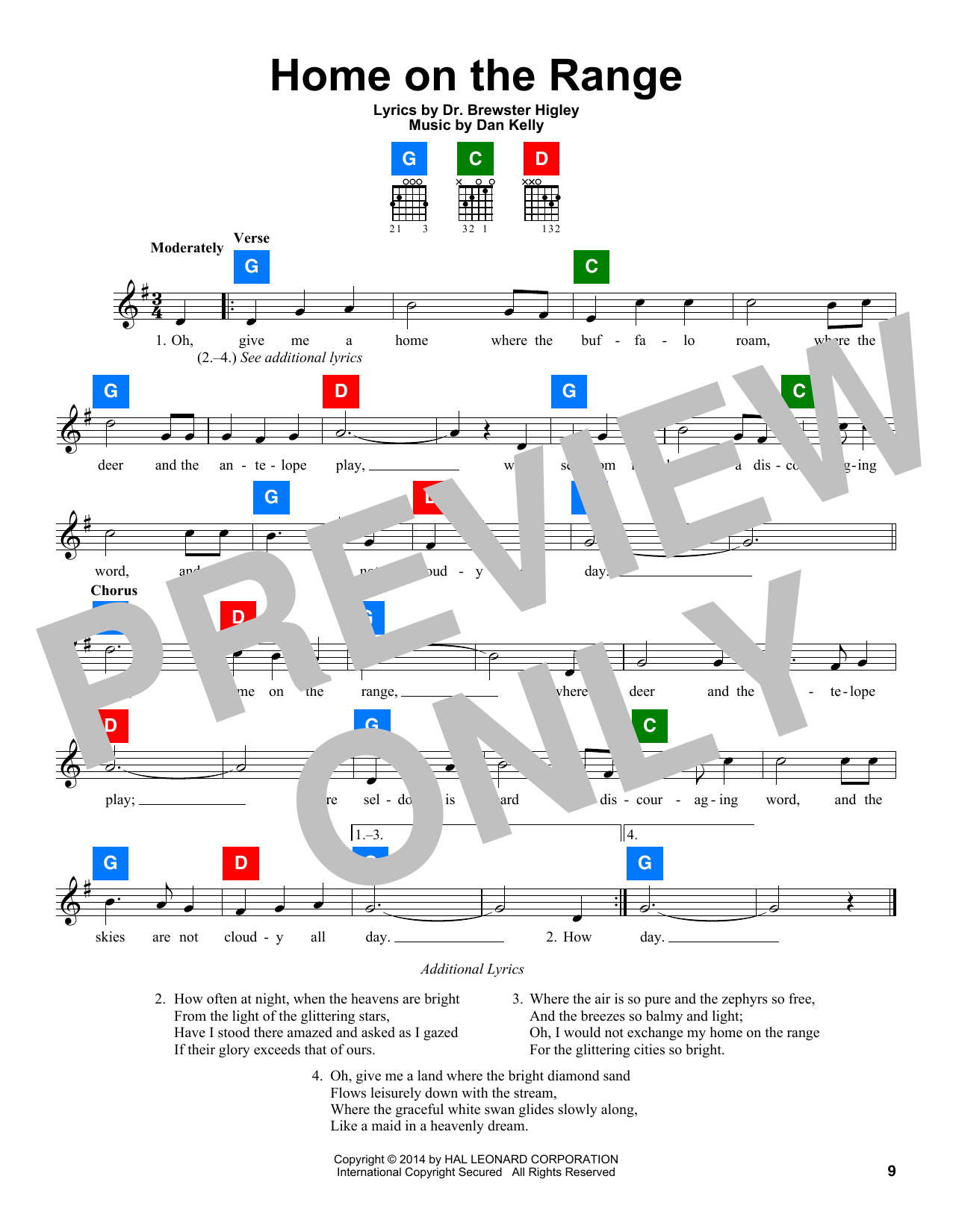 Dan Kelly Home On The Range sheet music notes and chords. Download Printable PDF.