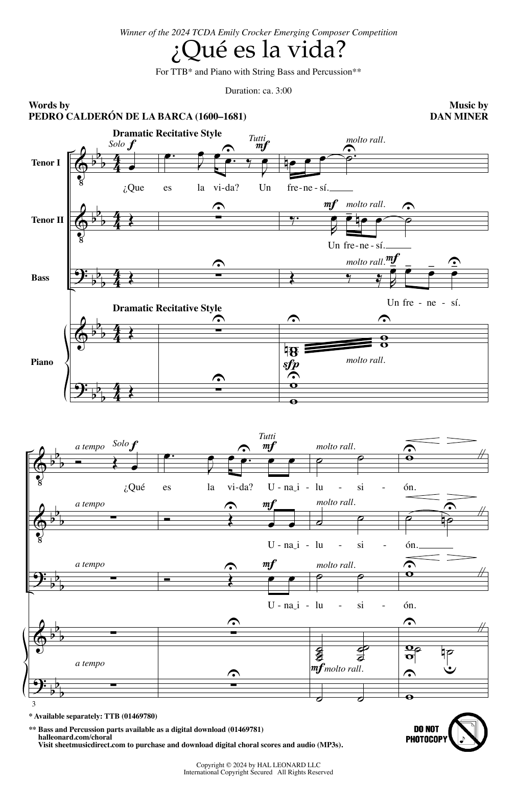 Dan Miner ¿Qué Es La Vida? sheet music notes and chords. Download Printable PDF.