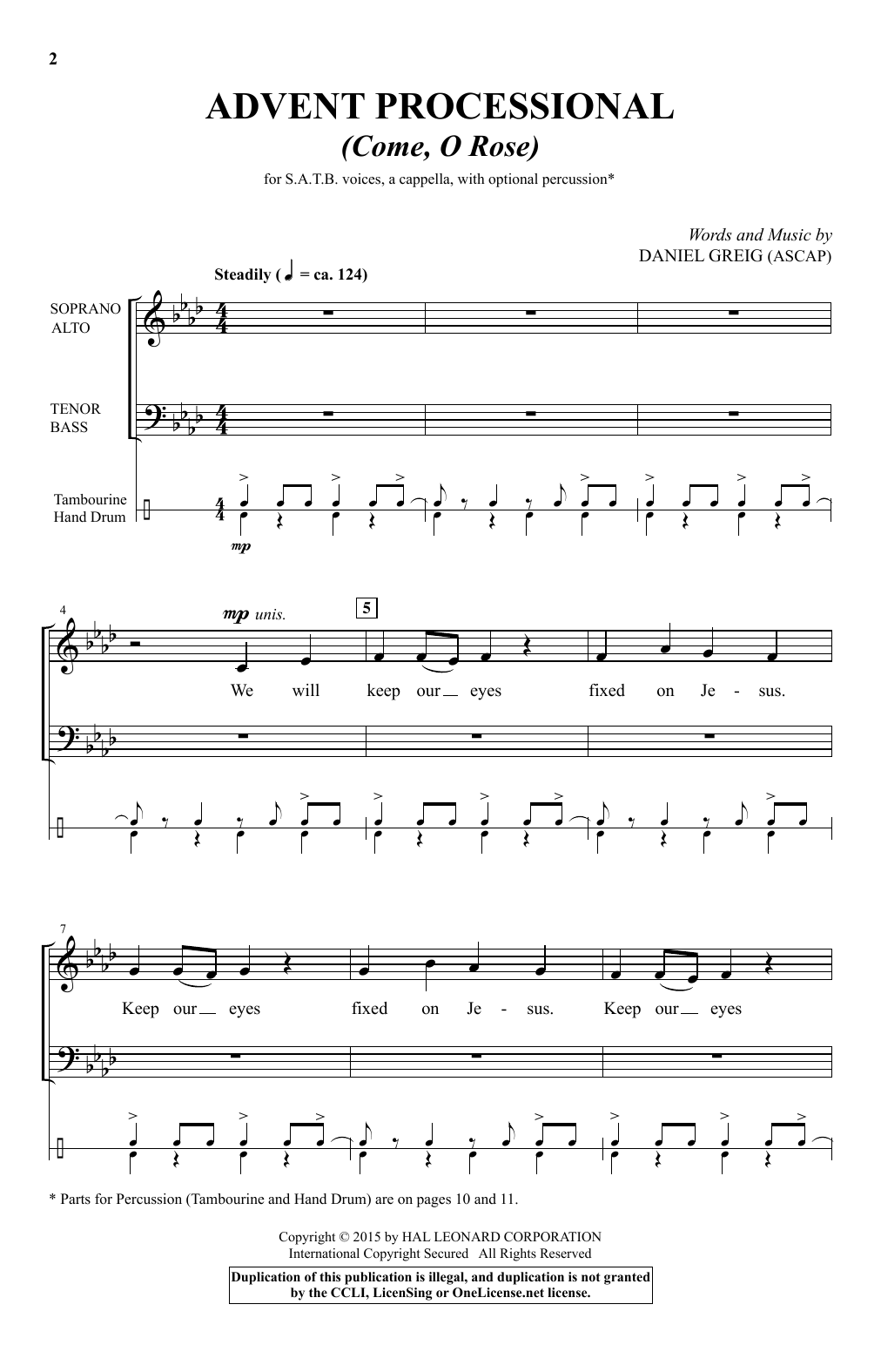 Learn to play Daniel Greig Advent Processional sheet music for SATB Choir in minutes. Price: 3.9900$ Daniel Greig Advent Processional sheet music notes and chords arranged for SATB Choir