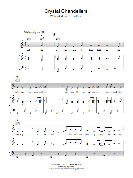 Daniel O'Donnell Crystal Chandeliers sheet music notes and chords. Download Printable PDF.