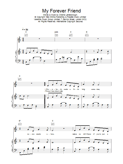 Daniel O'Donnell My Forever Friend sheet music notes and chords. Download Printable PDF.