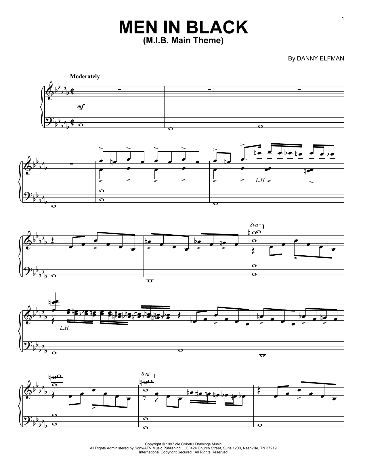 Learn to play Danny Elfman M.I.B. Main Theme sheet music for Piano Solo in minutes. Price: 6.9900$ Danny Elfman M.I.B. Main Theme sheet music notes and chords arranged for Piano Solo