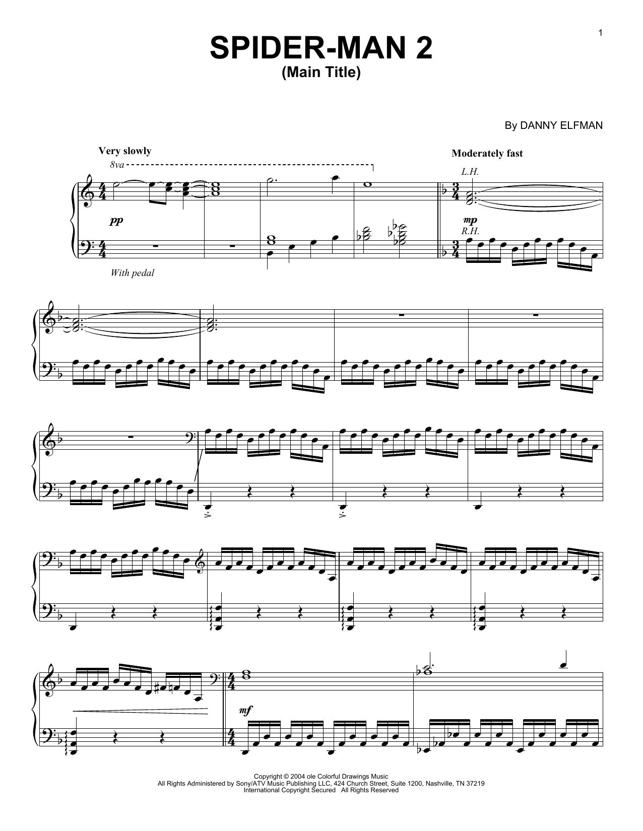 Learn to play Danny Elfman Spider-Man 2 (Main Title) sheet music for Piano Solo in minutes. Price: 6.9900$ Danny Elfman Spider-Man 2 (Main Title) sheet music notes and chords arranged for Piano Solo