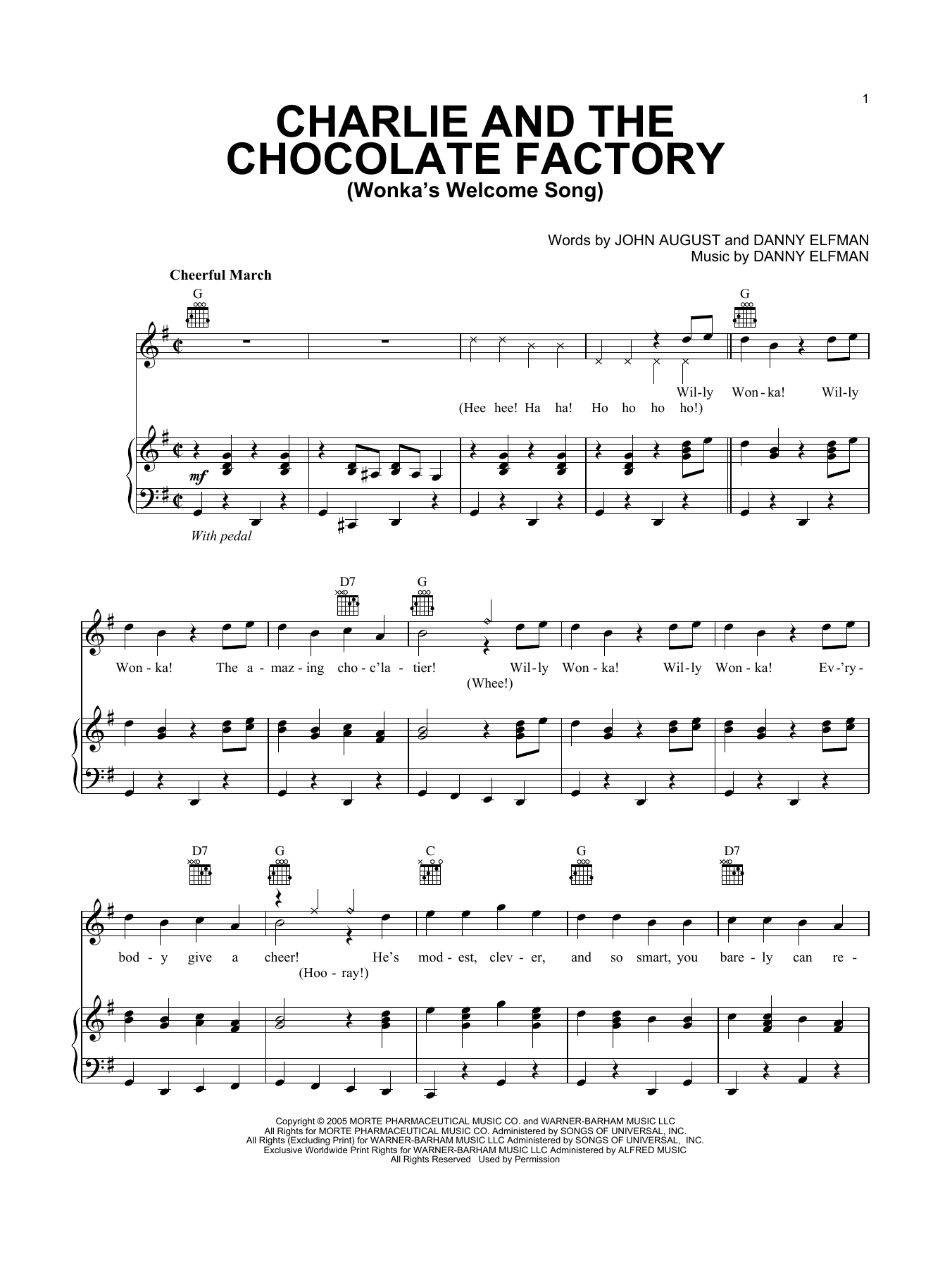 Learn to play Danny Elfman Wonka's Welcome Song (from Charlie and the Chocolate Factory) sheet music for Piano Solo in minutes. Price: 6.9900$ Danny Elfman Wonka's Welcome Song (from Charlie and the Chocolate Factory) sheet music notes and chords arranged for Piano Solo