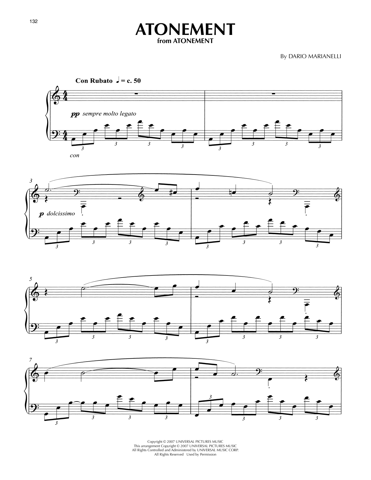 Dario Marianelli Atonement (from Atonement) sheet music notes and chords. Download Printable PDF.