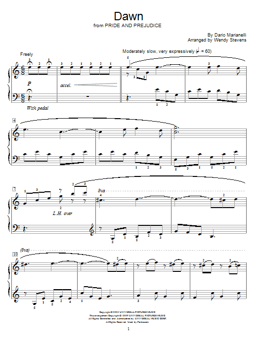 Dario Marianelli Dawn sheet music notes and chords. Download Printable PDF.