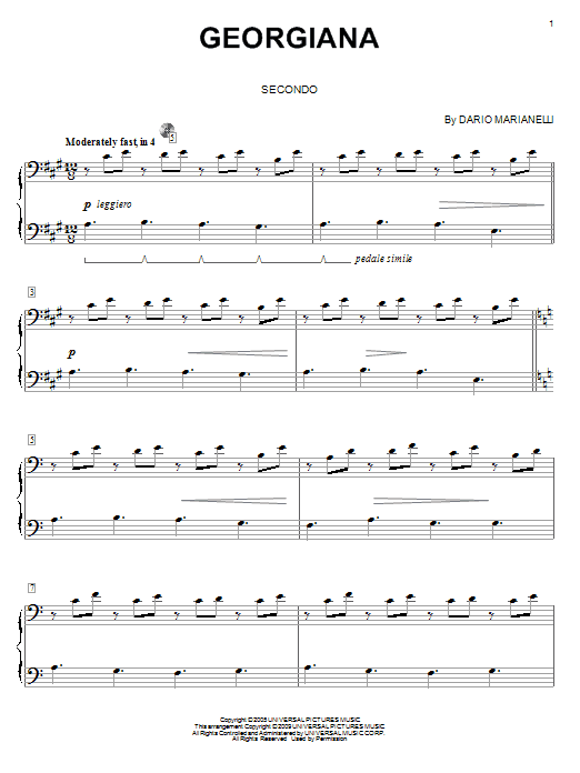 Dario Marianelli Georgiana sheet music notes and chords. Download Printable PDF.