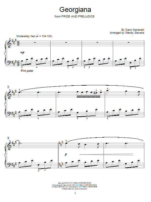 Dario Marianelli Georgiana sheet music notes and chords. Download Printable PDF.