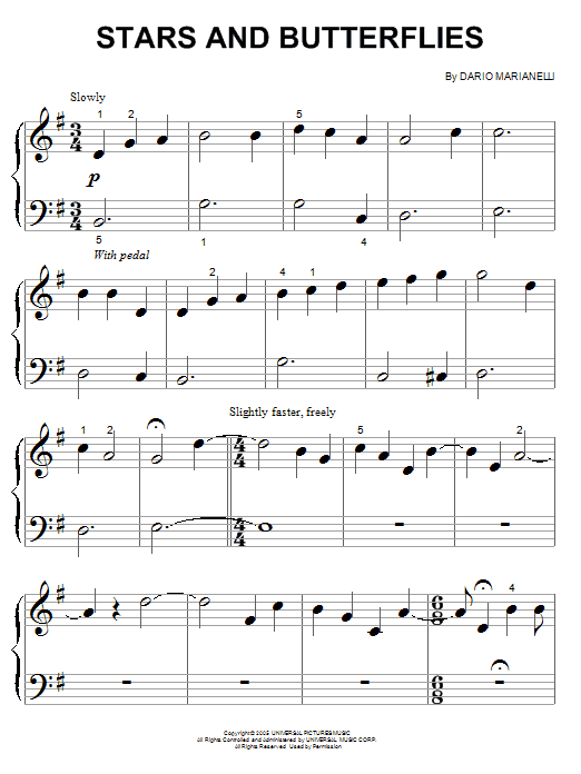 Dario Marianelli Stars And Butterflies sheet music notes and chords. Download Printable PDF.