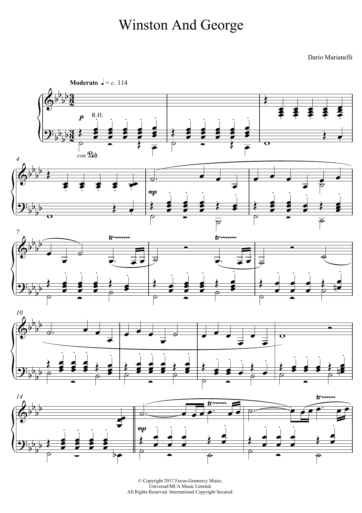 Dario Marianelli Winston And George (from Darkest Hour) sheet music notes and chords arranged for Piano Solo