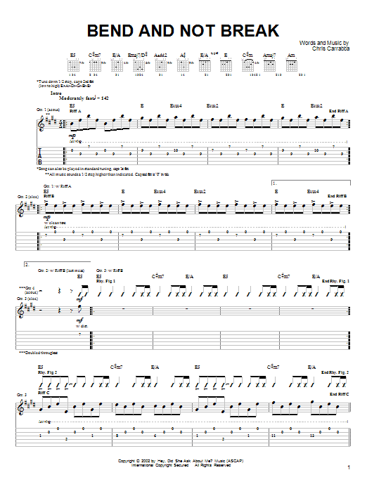 Learn to play Dashboard Confessional Bend And Not Break sheet music for Guitar Tab in minutes. Price: 7.8900$ Dashboard Confessional Bend And Not Break sheet music notes and chords arranged for Guitar Tab