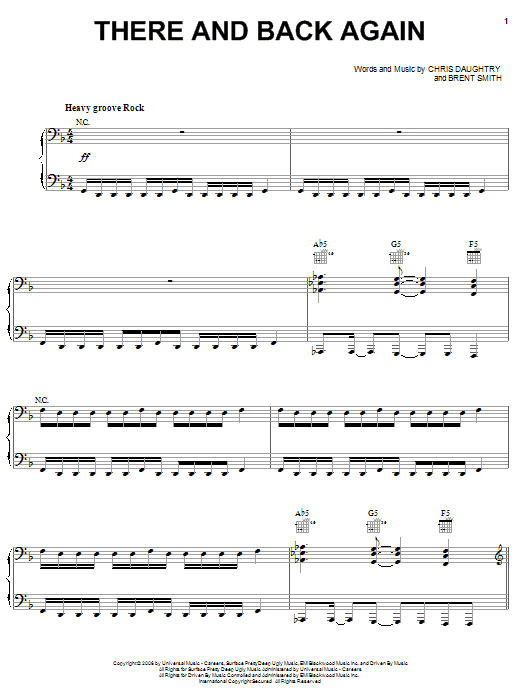 Learn to play Daughtry There And Back Again sheet music for Piano, Vocal & Guitar Chords (Right-Hand Melody) in minutes. Price: 7.8900$ Daughtry There And Back Again sheet music notes and chords arranged for Piano, Vocal & Guitar Chords (Right-Hand Melody)