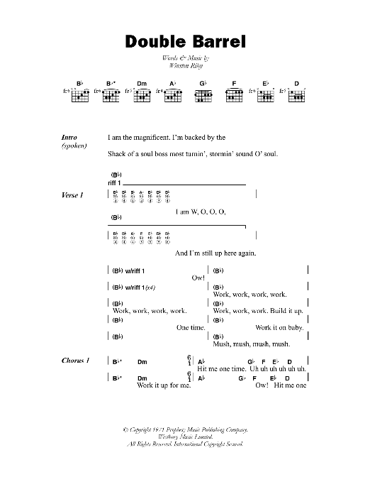 Dave & Ansell Collins Double Barrel sheet music notes and chords. Download Printable PDF.