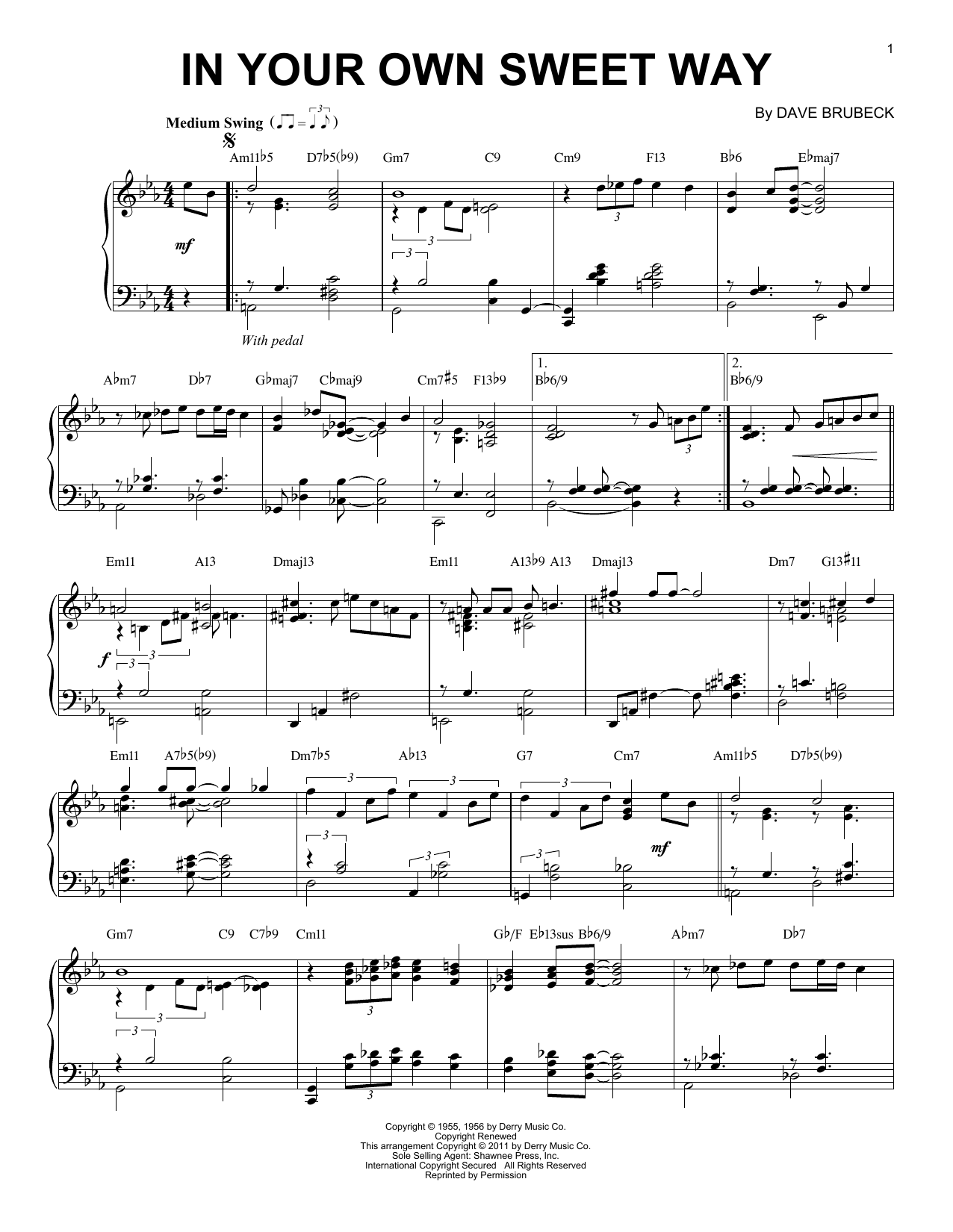 Learn to play Dave Brubeck In Your Own Sweet Way (arr. Brent Edstrom) sheet music for Piano Solo in minutes. Price: 7.8900$ Dave Brubeck In Your Own Sweet Way (arr. Brent Edstrom) sheet music notes and chords arranged for Piano Solo