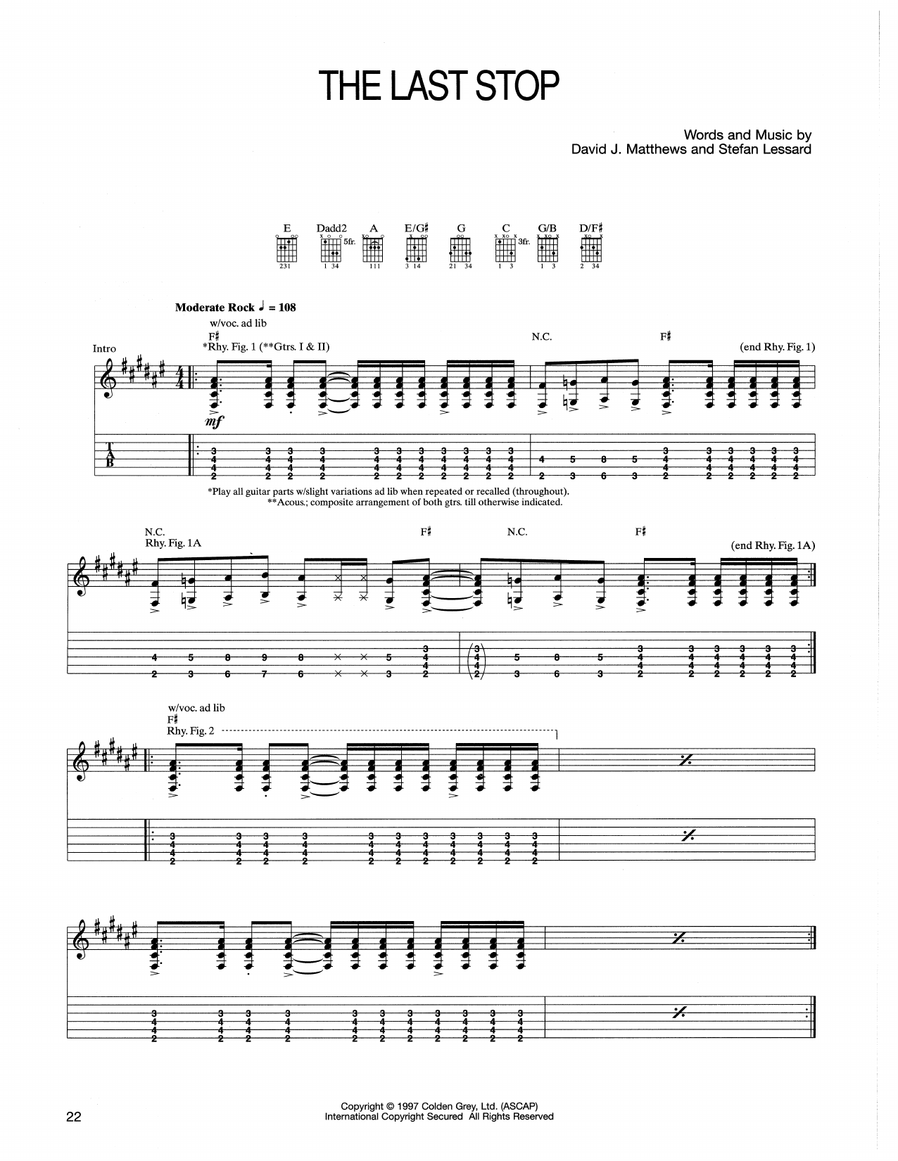Learn to play Dave Matthews Band The Last Stop sheet music for Guitar Tab in minutes. Price: 7.8900$ Dave Matthews Band The Last Stop sheet music notes and chords arranged for Guitar Tab