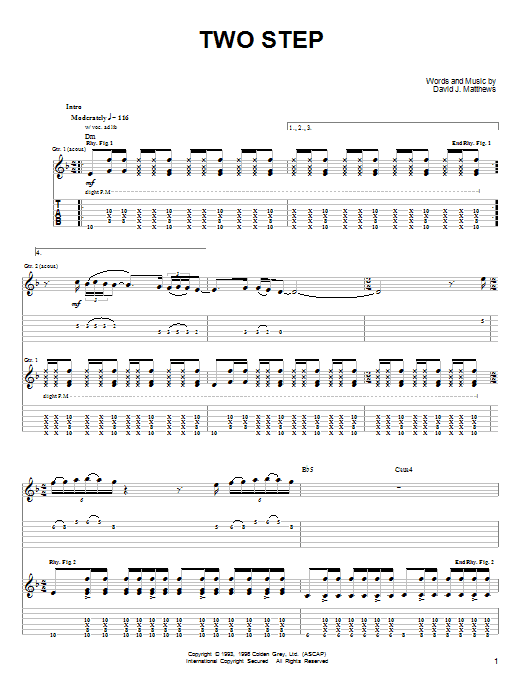 Learn to play Dave Matthews & Tim Reynolds Two Step sheet music for Guitar Tab in minutes. Price: 7.8900$ Dave Matthews & Tim Reynolds Two Step sheet music notes and chords arranged for Guitar Tab