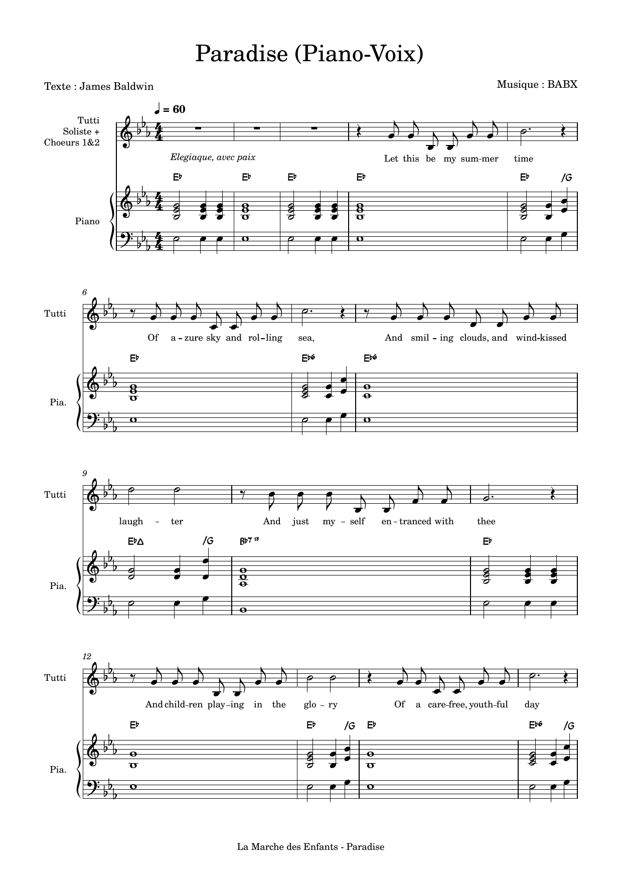 Learn to play David Babin (Babx) Paradise sheet music for Choir in minutes. Price: 5.8900$ David Babin (Babx) Paradise sheet music notes and chords arranged for Choir