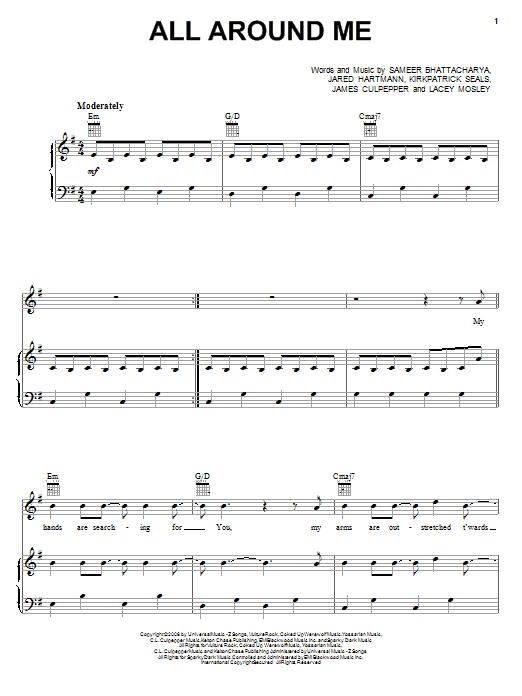 Learn to play David Crowder Band All Around Me sheet music for Piano, Vocal & Guitar Chords (Right-Hand Melody) in minutes. Price: 7.8900$ David Crowder Band All Around Me sheet music notes and chords arranged for Piano, Vocal & Guitar Chords (Right-Hand Melody)
