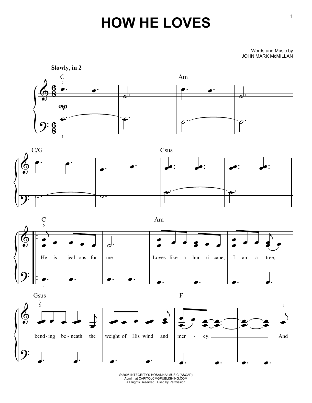 David Crowder Band How He Loves sheet music notes and chords. Download Printable PDF.