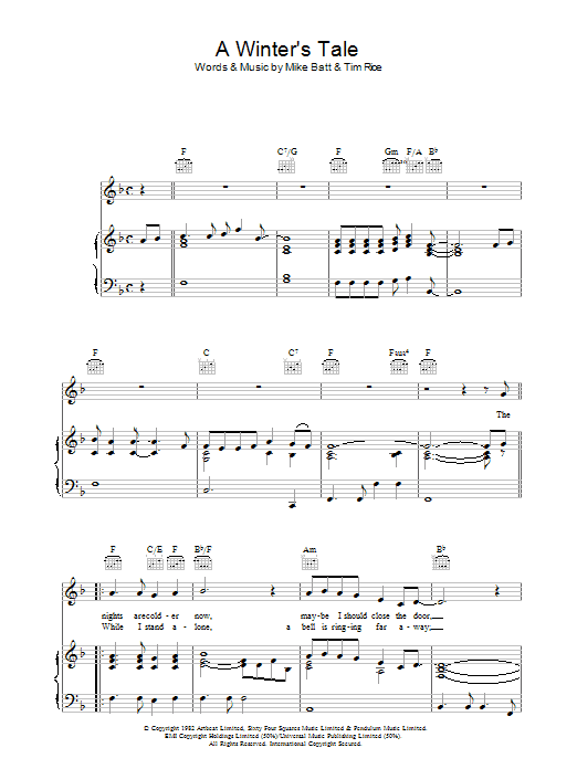 David Essex A Winter's Tale sheet music notes and chords. Download Printable PDF.