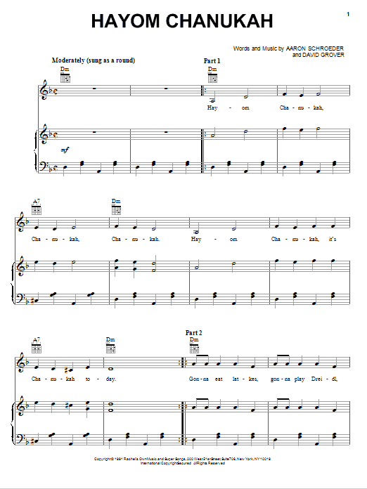 Learn to play David Grover & The Big Bear Band Hayom Chanukah sheet music for Piano, Vocal & Guitar Chords (Right-Hand Melody) in minutes. Price: 7.8900$ David Grover & The Big Bear Band Hayom Chanukah sheet music notes and chords arranged for Piano, Vocal & Guitar Chords (Right-Hand Melody)