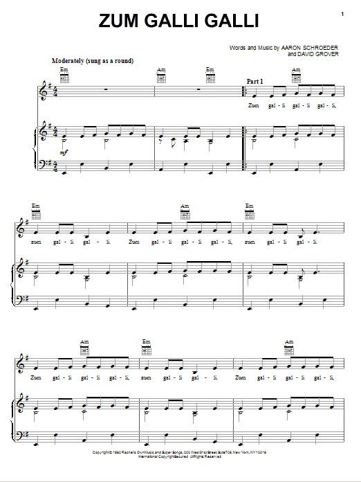 Learn to play David Grover & The Big Bear Band Zum Galli Galli sheet music for Piano, Vocal & Guitar Chords (Right-Hand Melody) in minutes. Price: 7.8900$ David Grover & The Big Bear Band Zum Galli Galli sheet music notes and chords arranged for Piano, Vocal & Guitar Chords (Right-Hand Melody)
