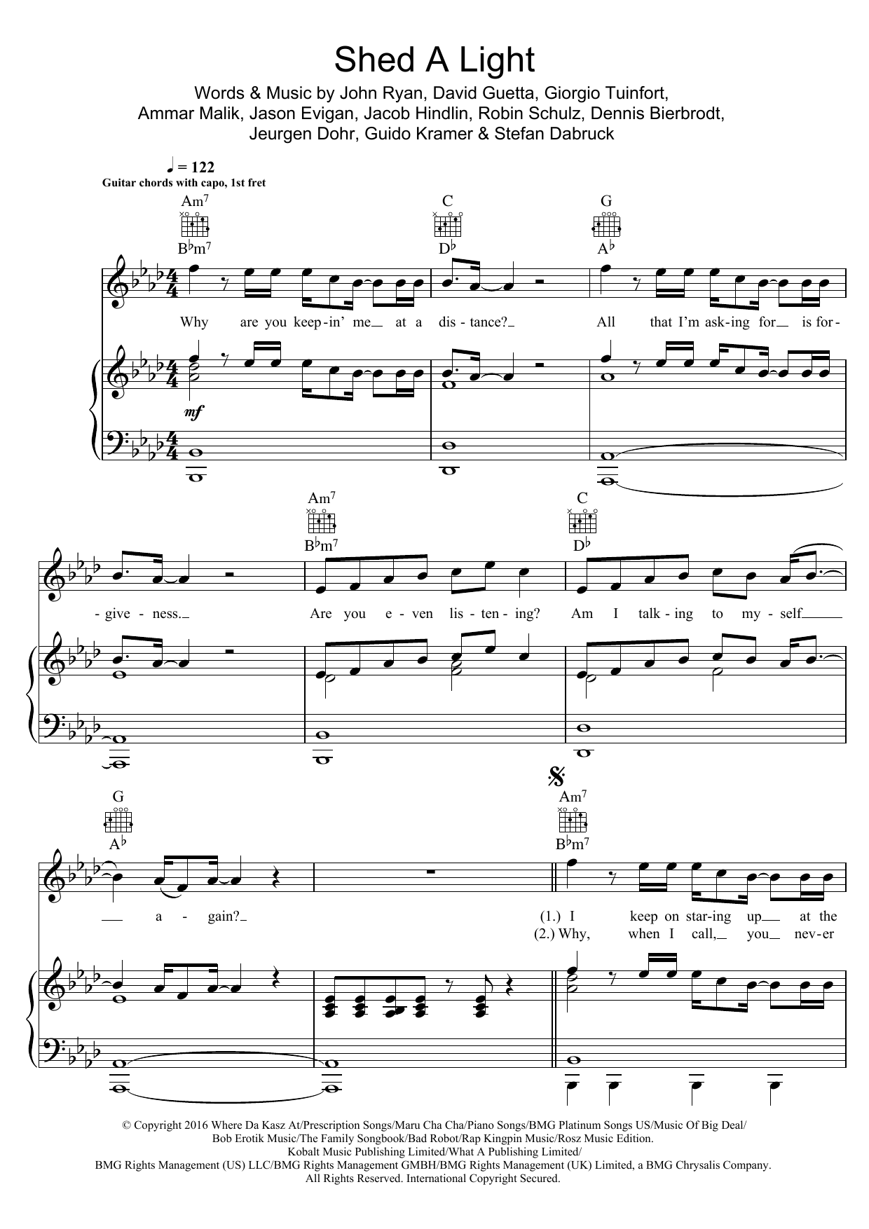 Learn to play Robin Schulz & David Guetta Shed A Light (feat. Cheat Codes) sheet music for Piano, Vocal & Guitar Chords in minutes. Price: 7.8900$ Robin Schulz & David Guetta Shed A Light (feat. Cheat Codes) sheet music notes and chords arranged for Piano, Vocal & Guitar Chords