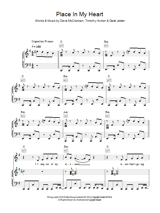 Learn to play David Jordan Place In My Heart sheet music for Piano, Vocal & Guitar Chords in minutes. Price: 7.8900$ David Jordan Place In My Heart sheet music notes and chords arranged for Piano, Vocal & Guitar Chords