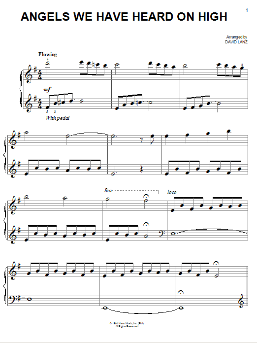 Learn to play David Lanz Angels We Have Heard On High sheet music for Easy Piano in minutes. Price: 6.9900$ David Lanz Angels We Have Heard On High sheet music notes and chords arranged for Easy Piano